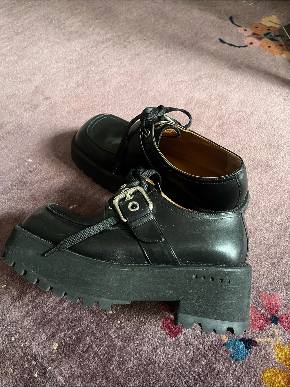 Marni Platform Derby Buckle Loafers